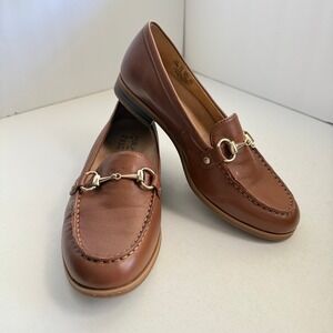 Naturalizer Macey Saddle Leather Horsebit Loafers Brown G5411L2201 Women's 6.5W
